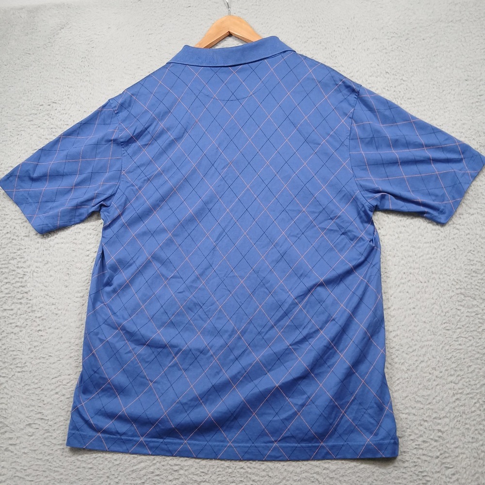 Jos A Bank Leadbetter Golf Polo Shirt Men's L Blue‎ Argyle Short Sleeve - Picture 3 of 7